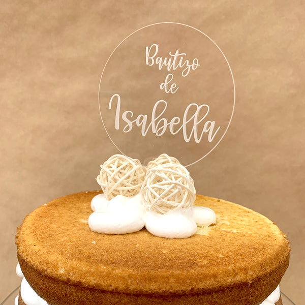 Cake topper acrílico para bautizo