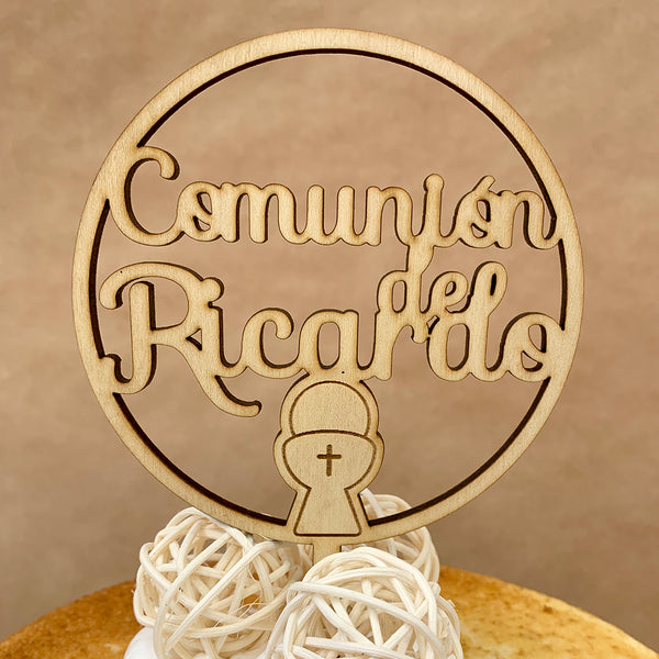 Cake topper personalizado para Primera Comunión